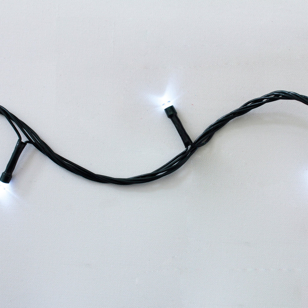 100 LED Green Wire String Light with connector Waterproof - White