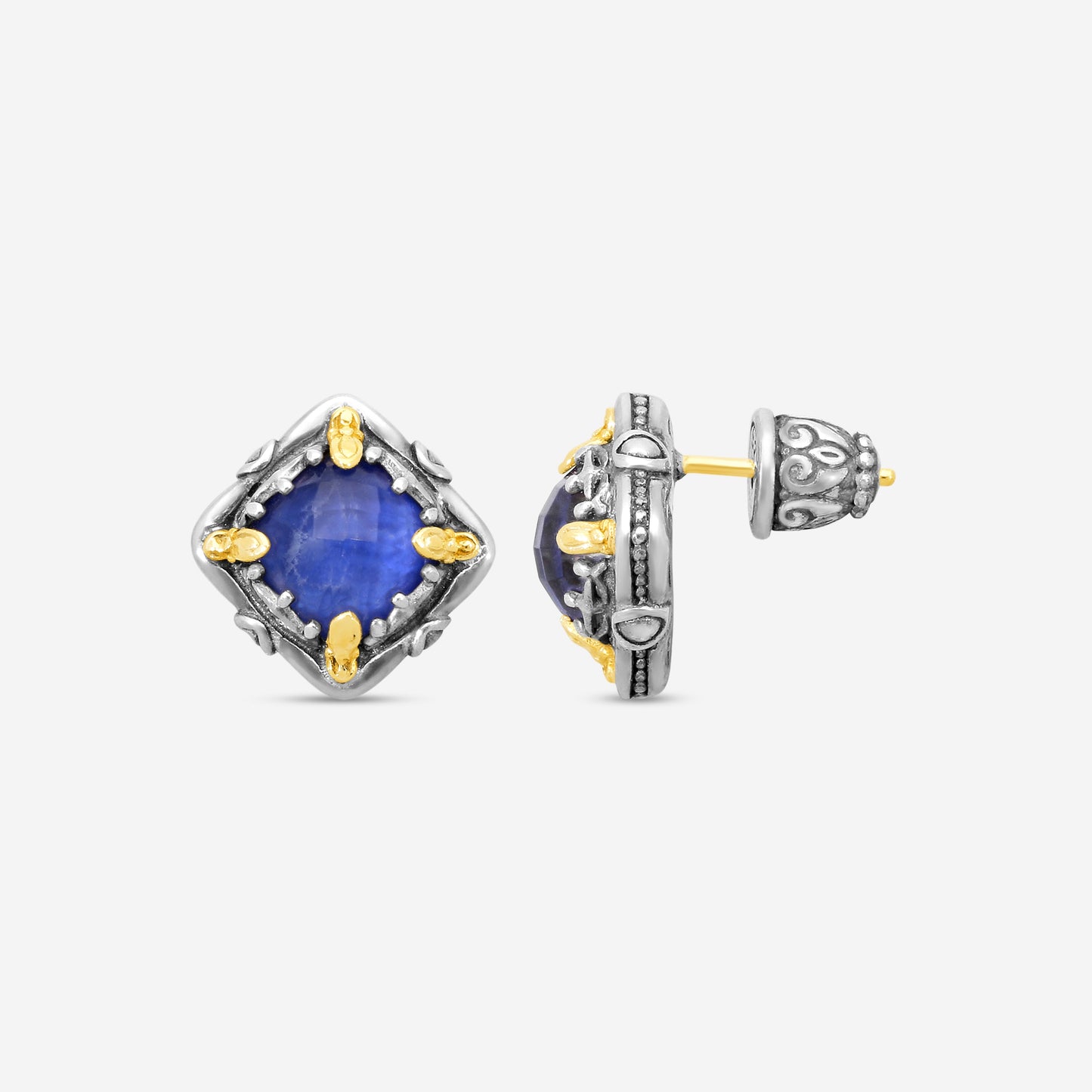 KONSTANTINO - "Gen K" Sterling Silver & 18k Yellow Gold, Sodalite Doublet Earrings (SOD: 7.50mm) - SKKJ685-562

Earring Dimensions: 0.44 in.