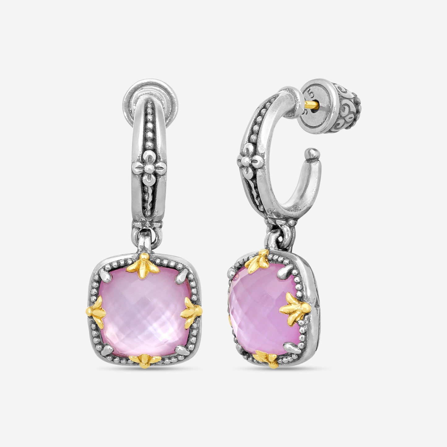 KONSTANTINO - "Gen K 2" Sterling Silver & 18k Yellow Gold, Pink Corundum Doublet Earrings (COR: 10mm) - SKKJ720-652

Earring Dimensions: 1.19 x 0.50 in.