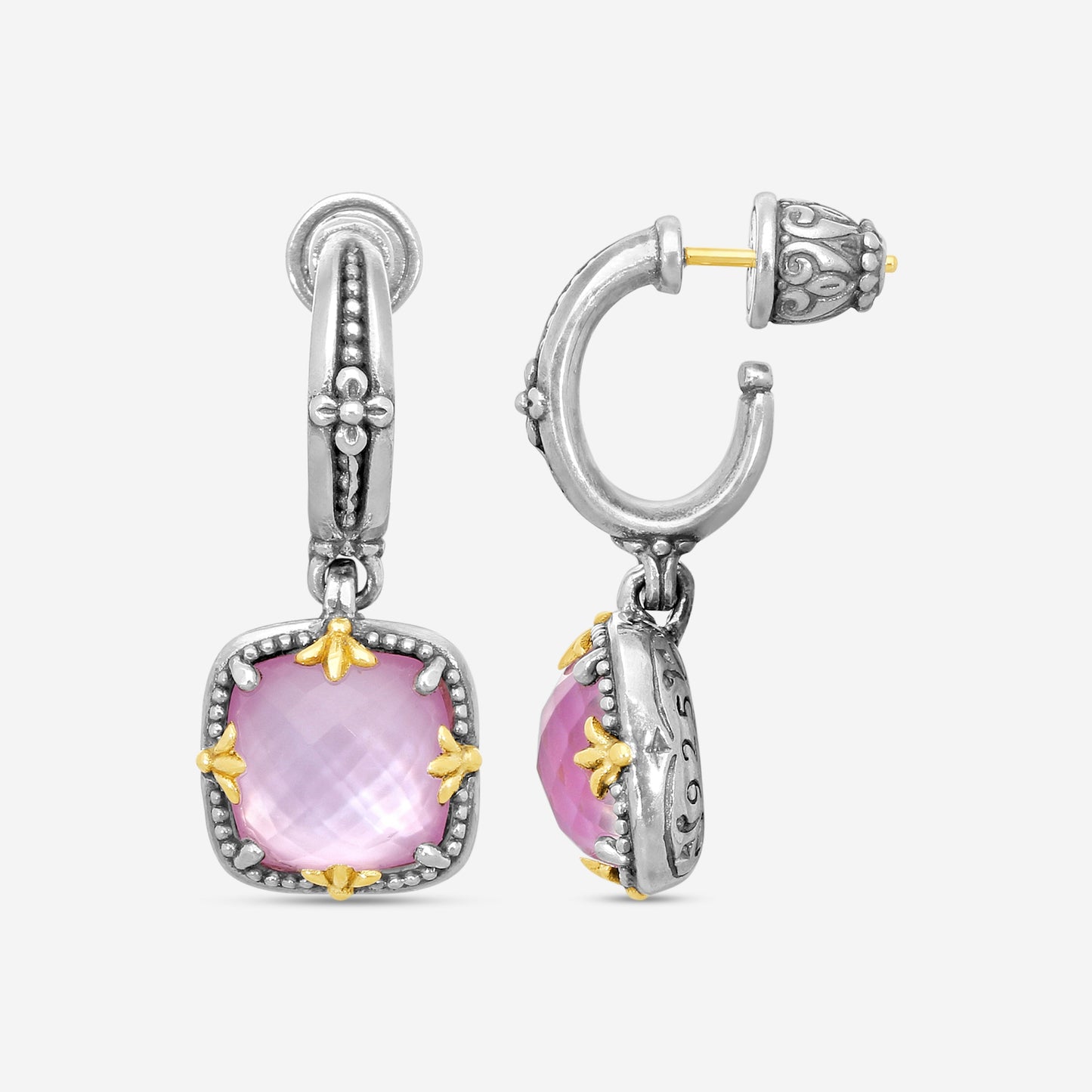 KONSTANTINO - "Gen K 2" Sterling Silver & 18k Yellow Gold, Pink Corundum Doublet Earrings (COR: 10mm) - SKKJ720-652

Earring Dimensions: 1.19 x 0.50 in.