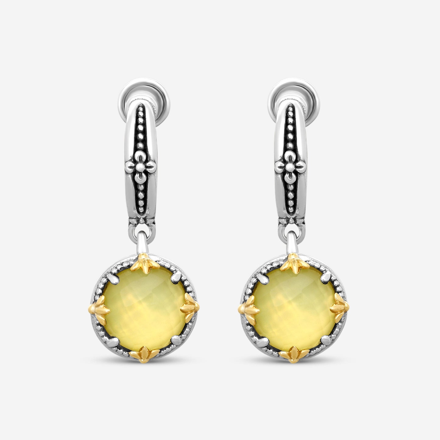 KONSTANTINO - "Gen K 2" Sterling Silver & 18k Yellow Gold, Yellow Agate Triplet Earrings (YEL: 10mm) - SKKJ721-649

Earring Dimensions: 1.19 x 0.50 in.