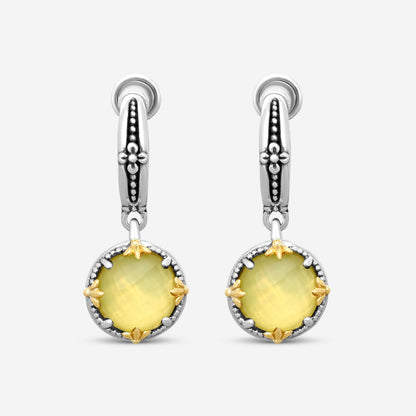 KONSTANTINO - "Gen K 2" Sterling Silver & 18k Yellow Gold, Yellow Agate Triplet Earrings (YEL: 10mm) - SKKJ721-649

Earring Dimensions: 1.19 x 0.50 in.