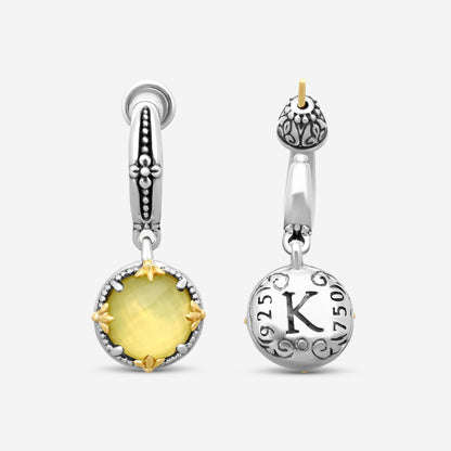KONSTANTINO - "Gen K 2" Sterling Silver & 18k Yellow Gold, Yellow Agate Triplet Earrings (YEL: 10mm) - SKKJ721-649

Earring Dimensions: 1.19 x 0.50 in.