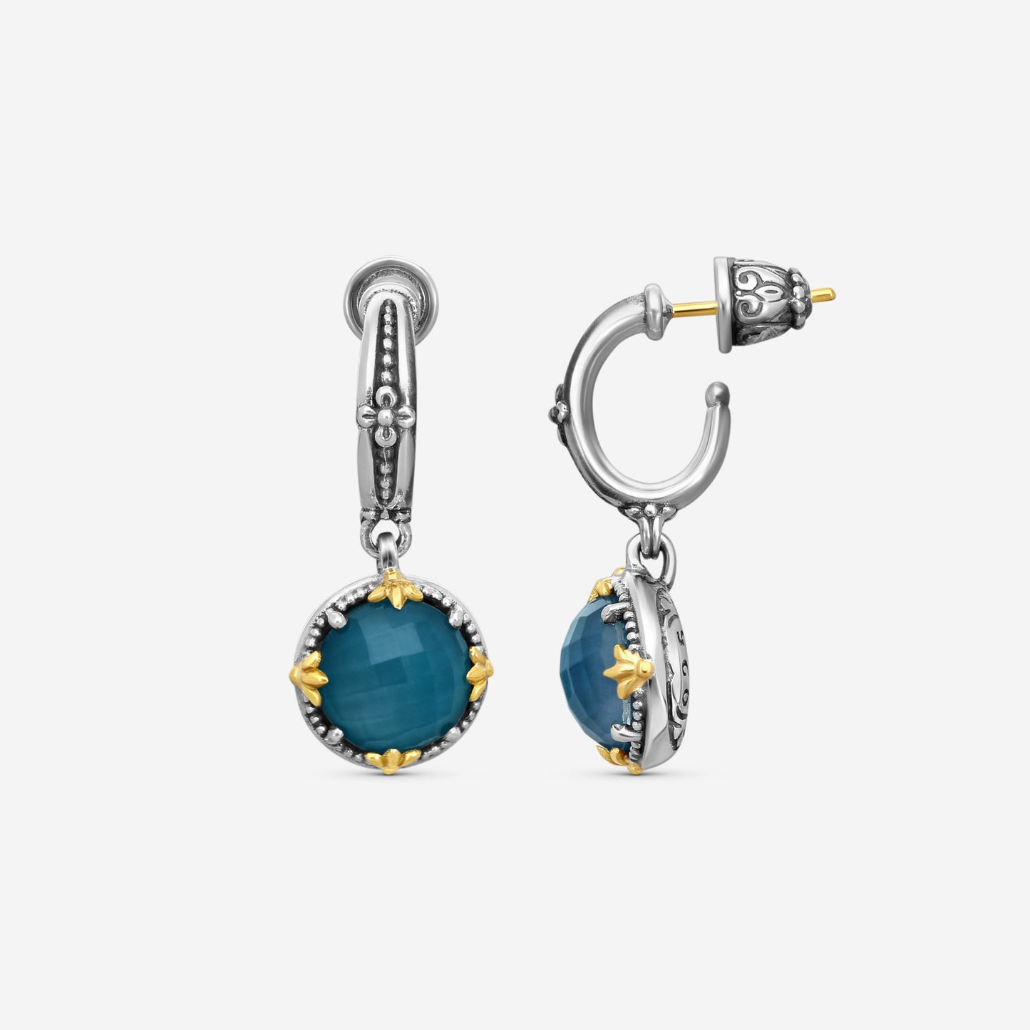 KONSTANTINO - "Gen K 2" Sterling Silver & 18k Yellow Gold, Blue Spinel Doublet Earrings (SPN: 10mm) - SKKJ721-650

Earring Dimensions: 1.19 x 0.50 in.