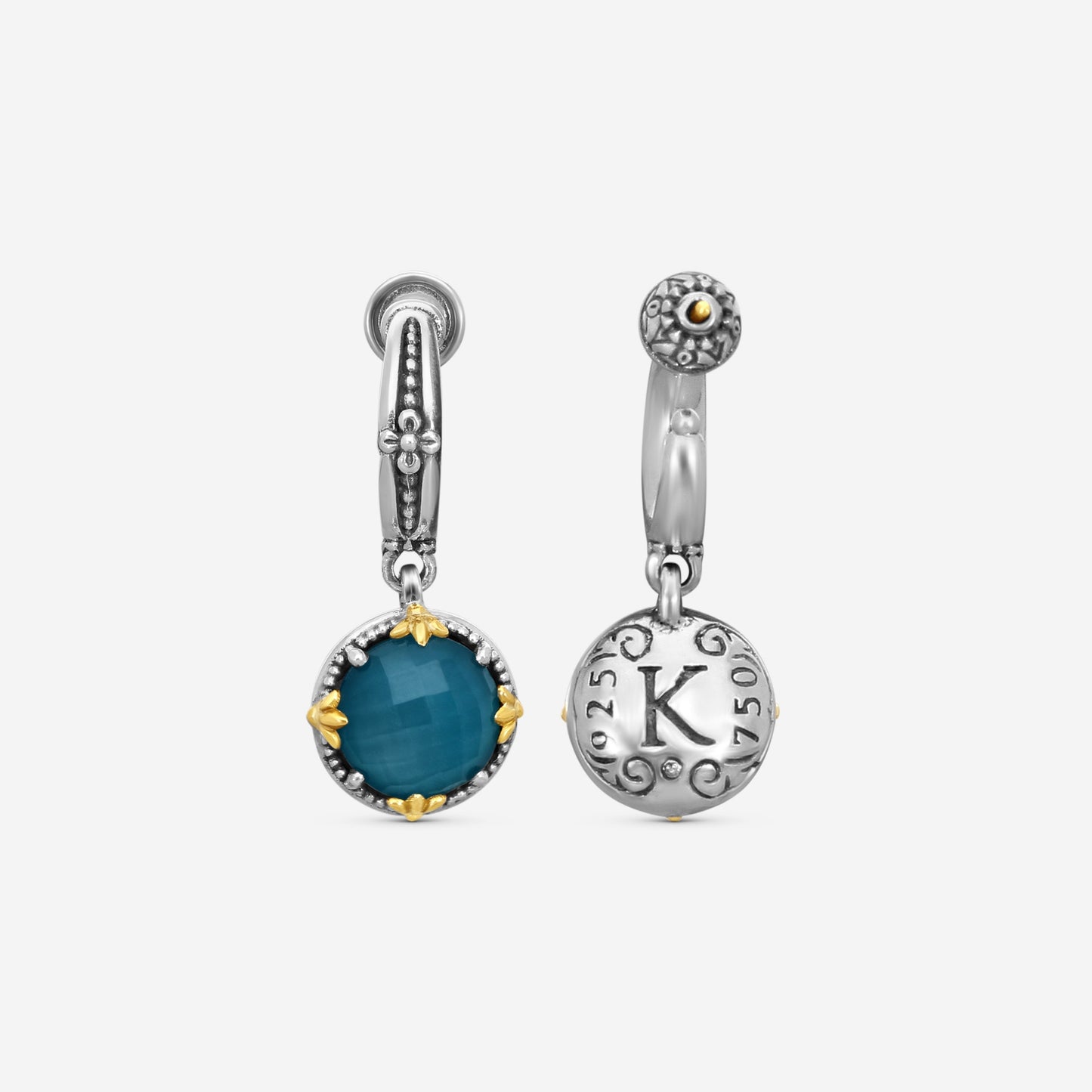 KONSTANTINO - "Gen K 2" Sterling Silver & 18k Yellow Gold, Blue Spinel Doublet Earrings (SPN: 10mm) - SKKJ721-650

Earring Dimensions: 1.19 x 0.50 in.