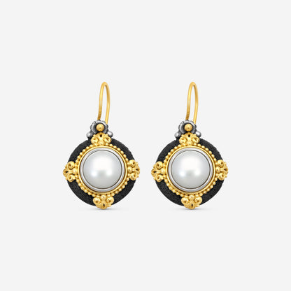 KONSTANTINO - "Nemesis" Sterling Silver & 18k Yellow Gold, Cultured Pearl Earrings (PRL: 7-8mm) - SKMK3115-122

Earring Dimensions: 1.00 x 0.62 in.