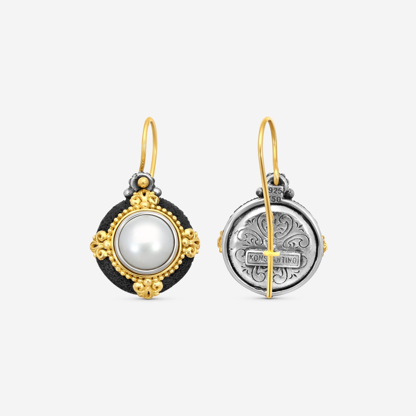 KONSTANTINO - "Nemesis" Sterling Silver & 18k Yellow Gold, Cultured Pearl Earrings (PRL: 7-8mm) - SKMK3115-122

Earring Dimensions: 1.00 x 0.62 in.