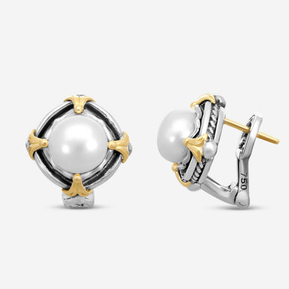 KONSTANTINO - "Kleos" Sterling Silver & 18k Yellow Gold, Cultured Pearl Earrings (PRL: 7.5mm) - SKMK3171-122

Earring Dimensions: 0.38 in.