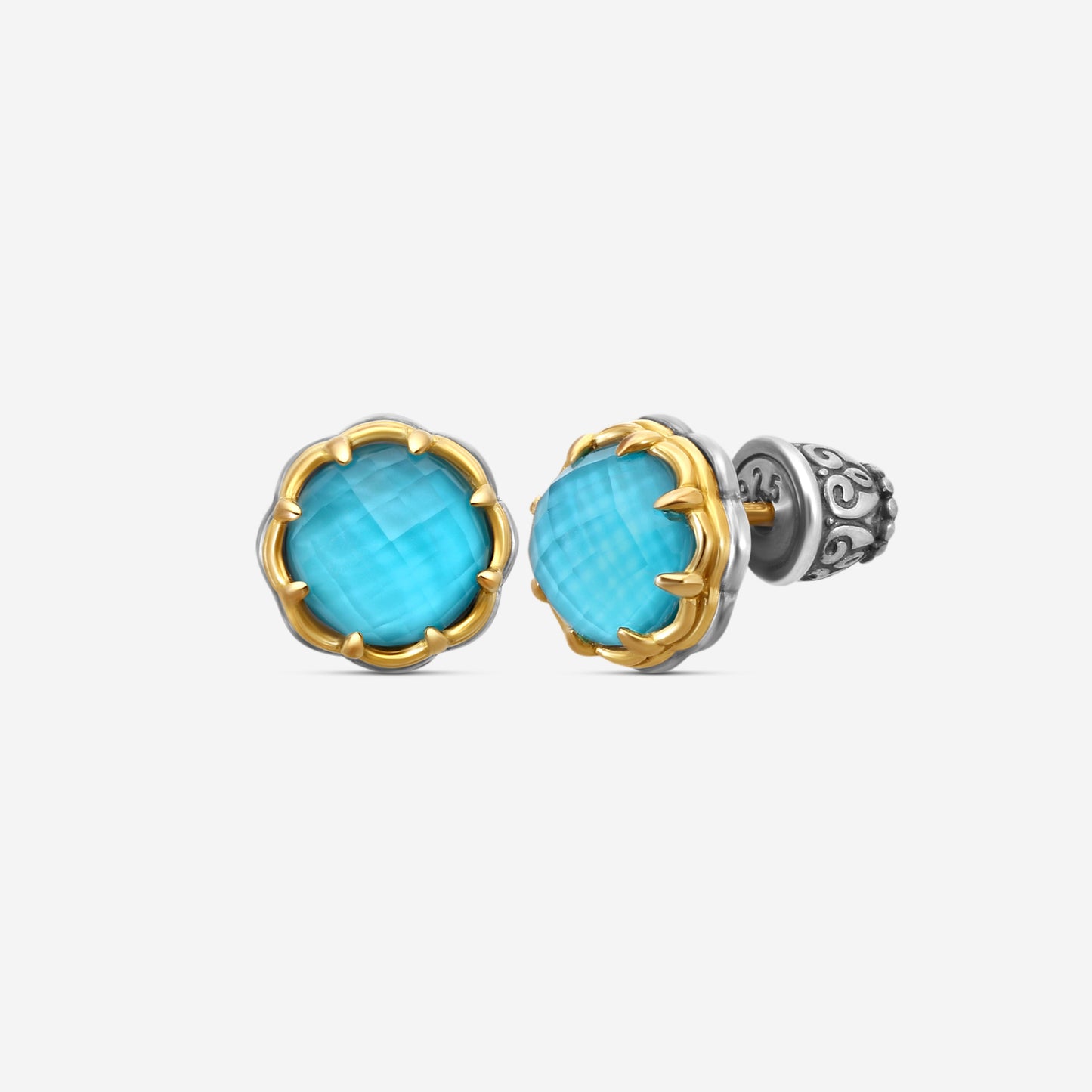 KONSTANTINO - "Angelic" Sterling Silver & 18k Yellow Gold, Silka Doublet Earrings (SIL: 8mm) - SKMK3188-370

Earring Dimensions: 0.38 in.