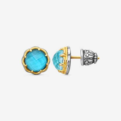 KONSTANTINO - "Angelic" Sterling Silver & 18k Yellow Gold, Silka Doublet Earrings (SIL: 8mm) - SKMK3188-370

Earring Dimensions: 0.38 in.