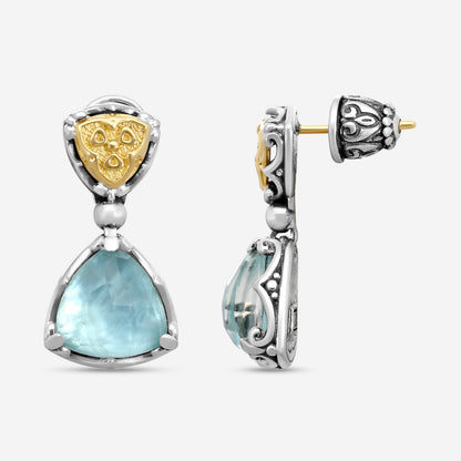 KONSTANTINO - "Gen K 2" Sterling Silver & 18k Yellow Gold, Aquamarine Triplet Earrings (AQM: 9mm) - SKMK3211-655

Earring Dimensions: 0.88 in.