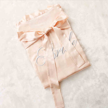Custom Satin Bridesmaid Robes – Personalized with Name, Title, or Date | Wedding Party Gifts