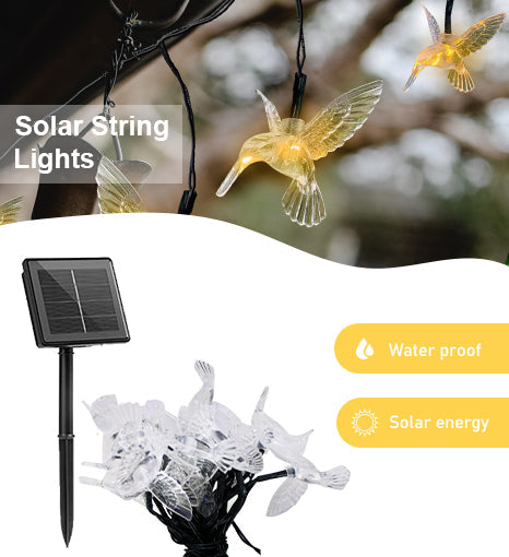 30 LED Solar String Light Dove - Warm White
