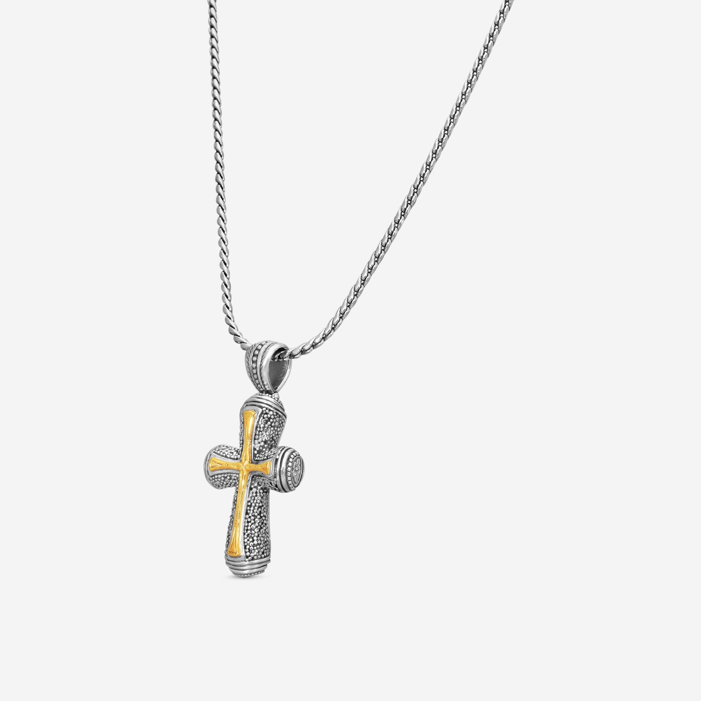KONSTANTINO - "Stavros" Sterling Silver & 18k Yellow Gold Cross - STKJ394-130

Pendant Dimensions: 2.00 x 0.88 in.
S/S Chain Included:CHKJ23-131-20  (Length - 20in.)