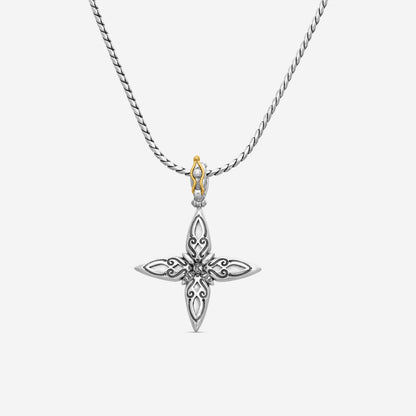 KONSTANTINO - "Gen K 2" Sterling Silver & 18k Yellow Gold, Amethyst Triplet Cross - STKJ425-653 S/S Chain Included:CHKJ22-131-18 (Length - 18in.)"