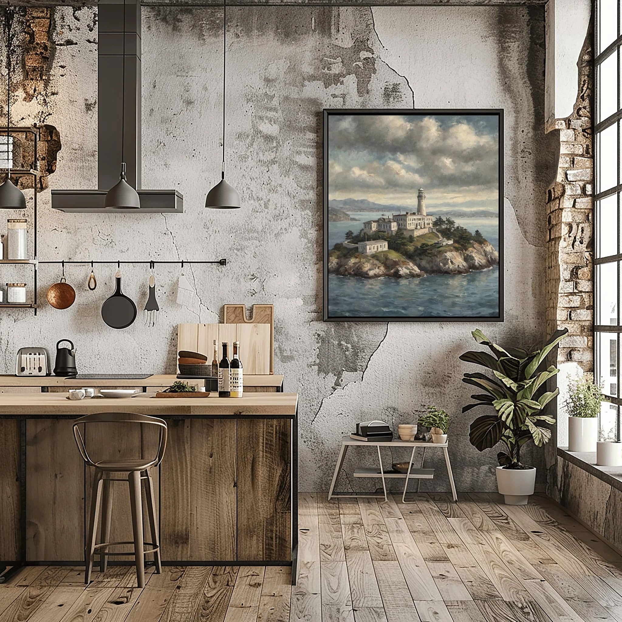 Alcatraz Poster Canvas Artwork - San Francisco Collection
