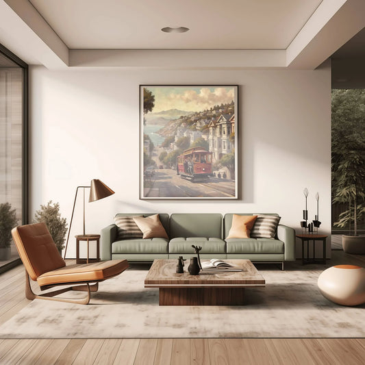 Cable Car Poster Canvas Artwork - San Francisco Collection
