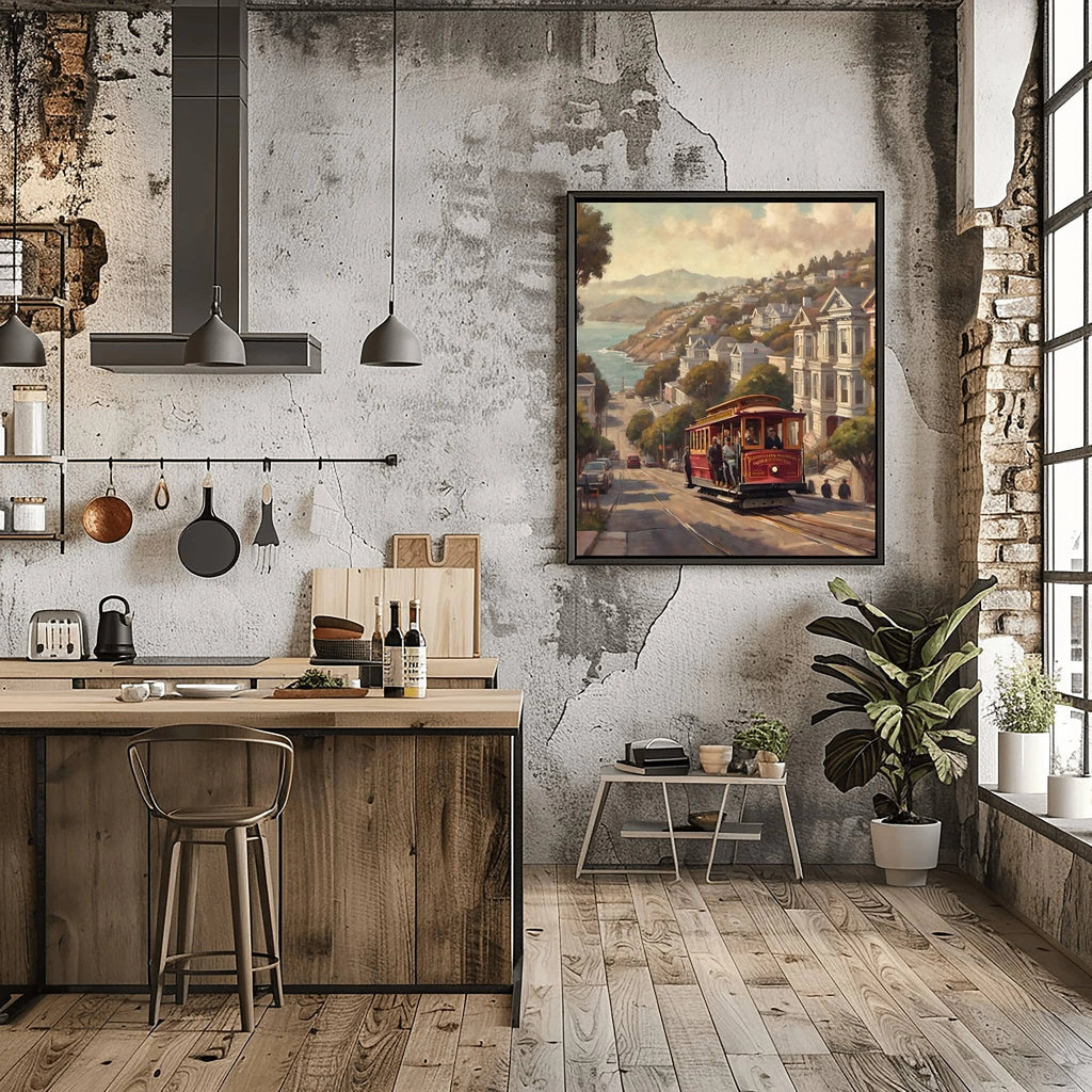 Cable Car Poster Canvas Artwork - San Francisco Collection