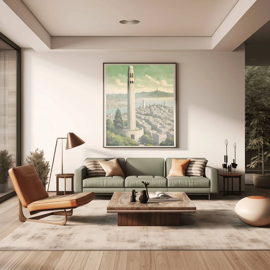 Coit Tower Poster Canvas Artwork - San Francisco Collection