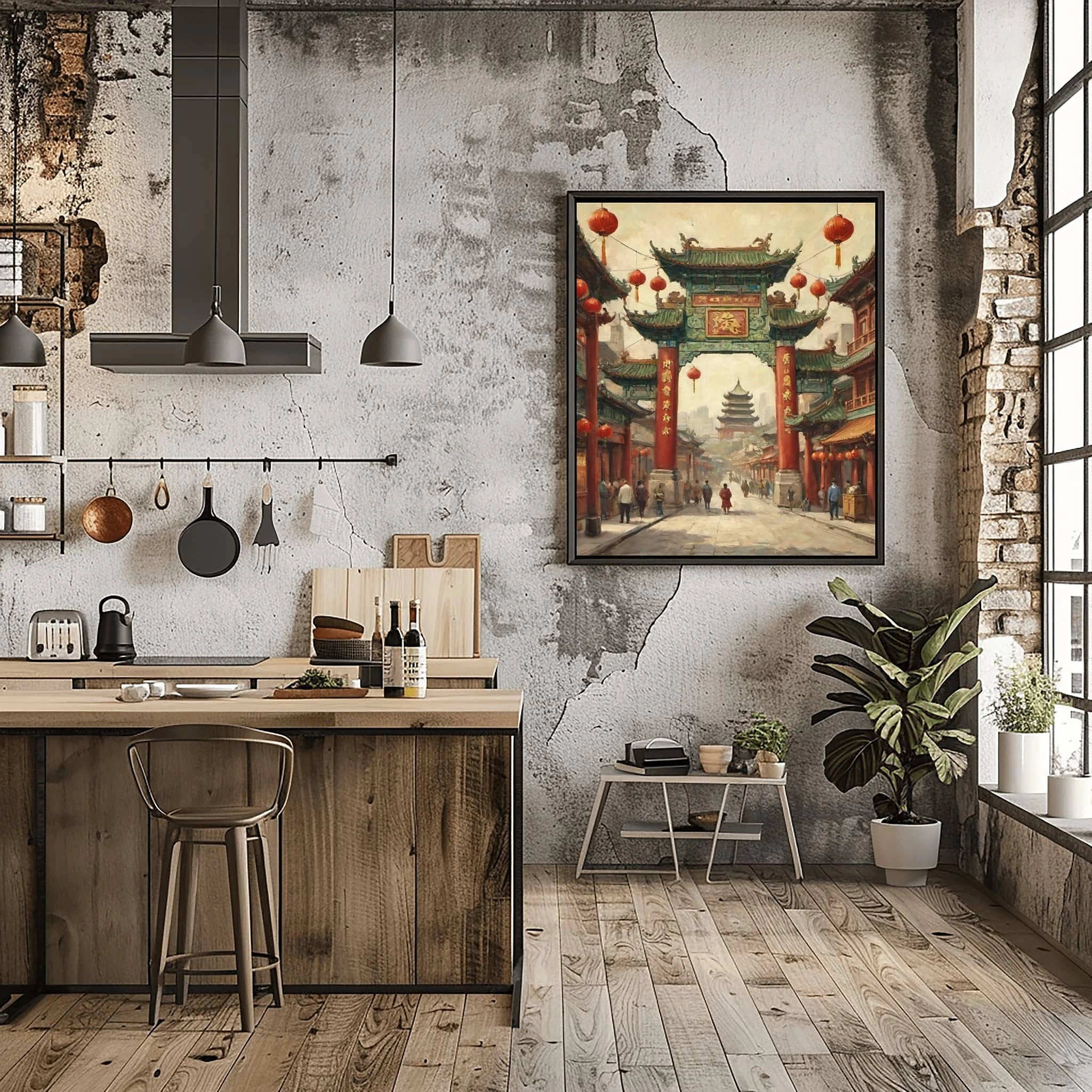 Dragon Gate Poster Canvas Artwork - San Francisco Collection