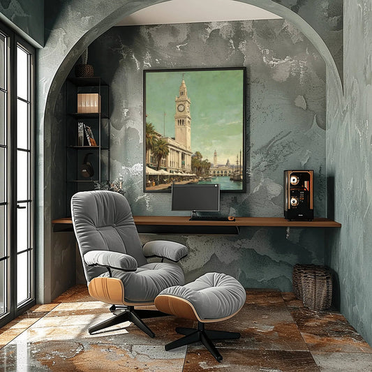 Ferry Building Poster Canvas Artwork - San Francisco Collection