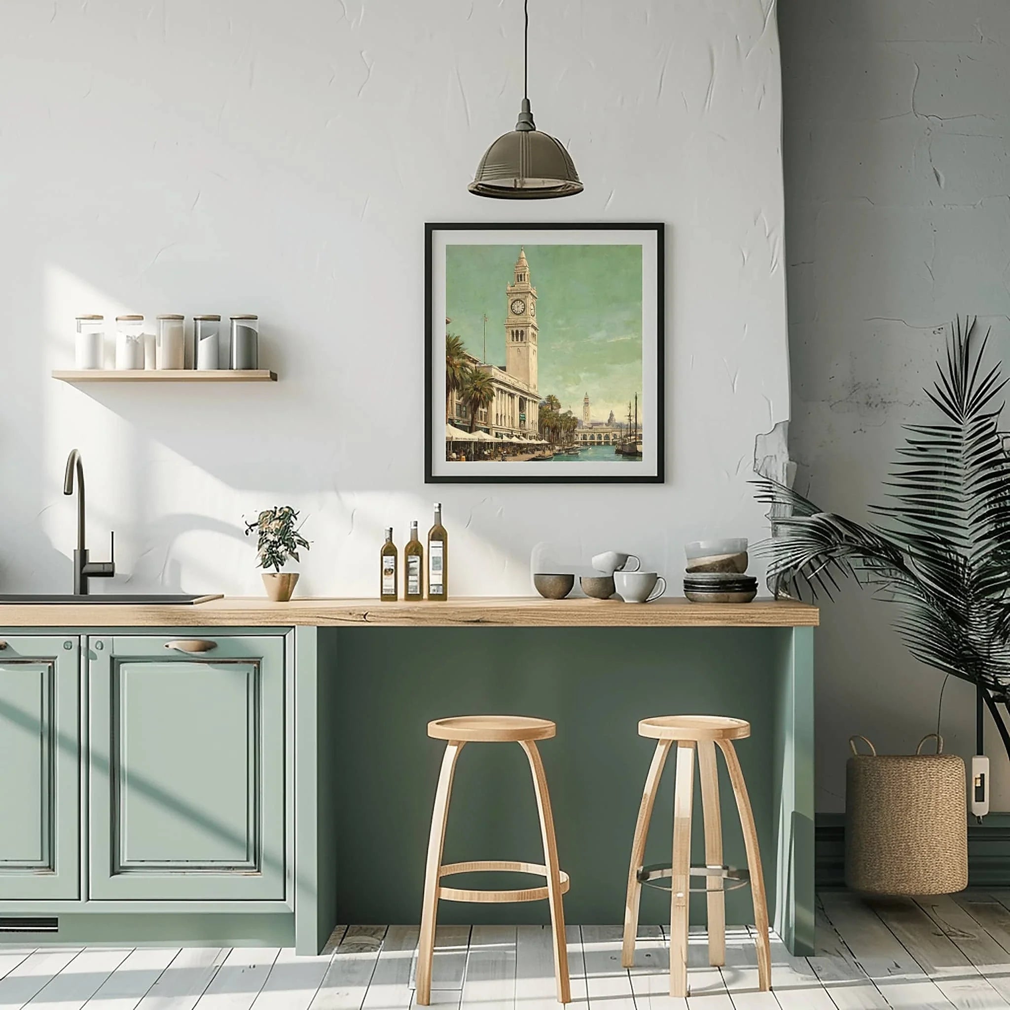 Ferry Building Poster Canvas Artwork - San Francisco Collection