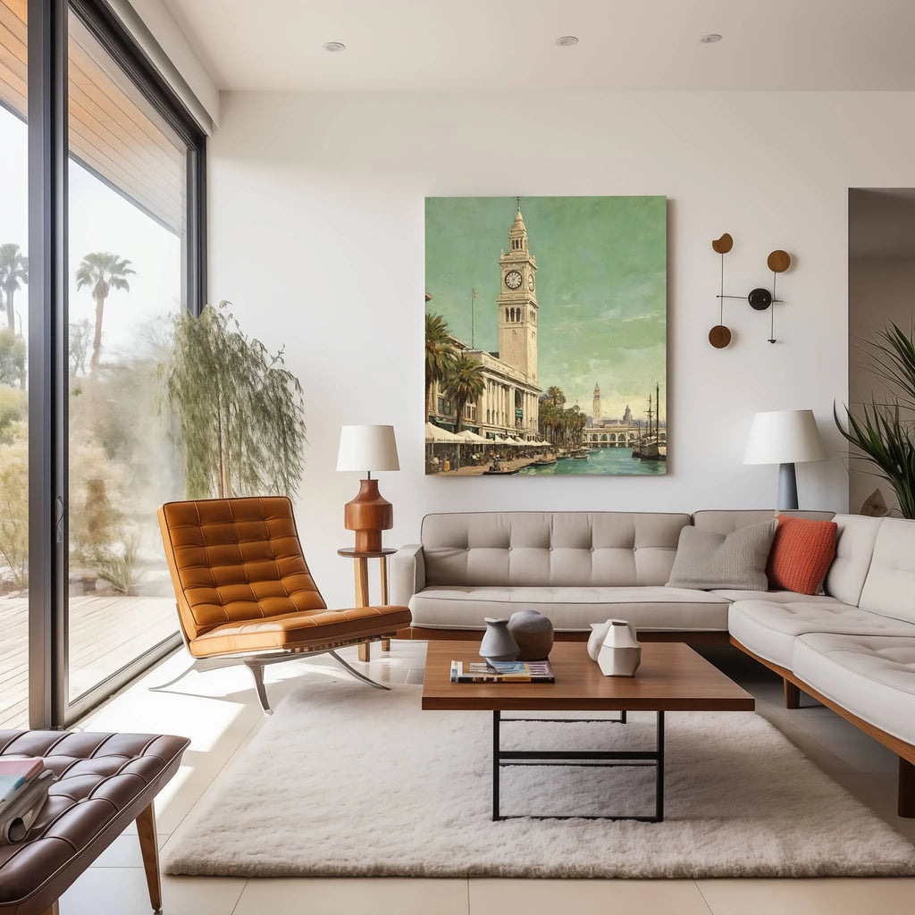 Ferry Building Poster Canvas Artwork - San Francisco Collection