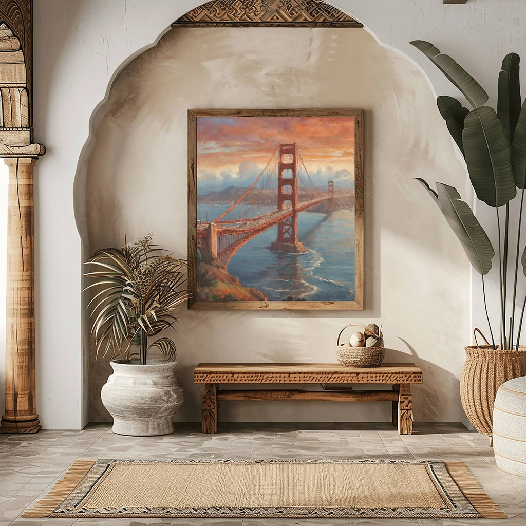 Golden Gate Poster Canvas Artwork - San Francisco Collection
