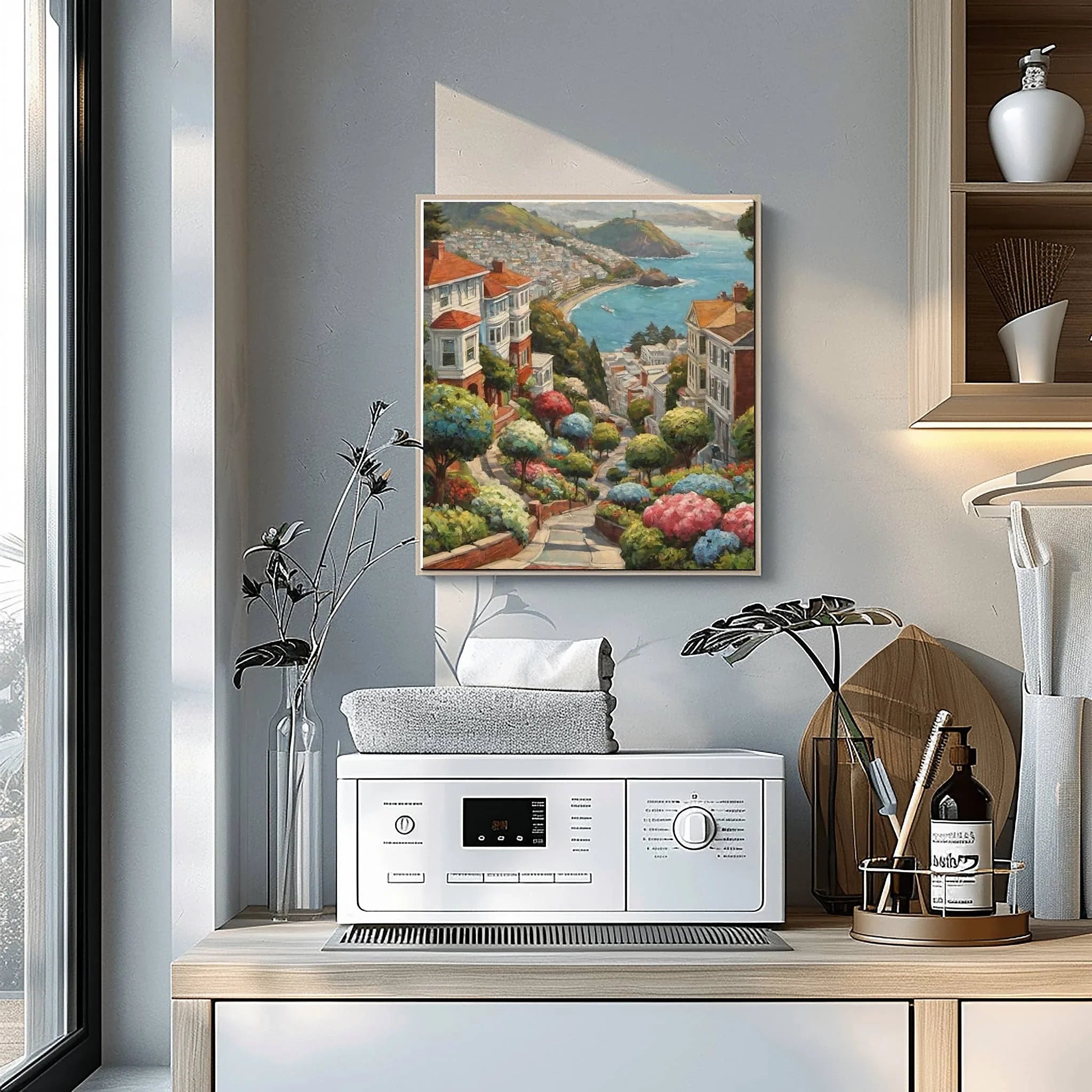 Lombard Street Poster Canvas Artwork - San Francisco Collection