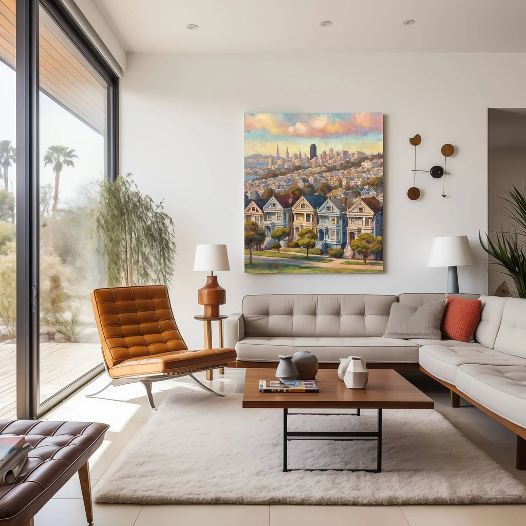 Painted Ladies Poster Canvas Artwork - San Francisco Collection