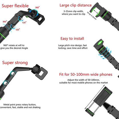 Auto Rearview Mirror Car Phone Holder 360° Rotating CellPhone Mount Stand Support in Car For iPhone 13 12 Car Mobile Clip Bracke