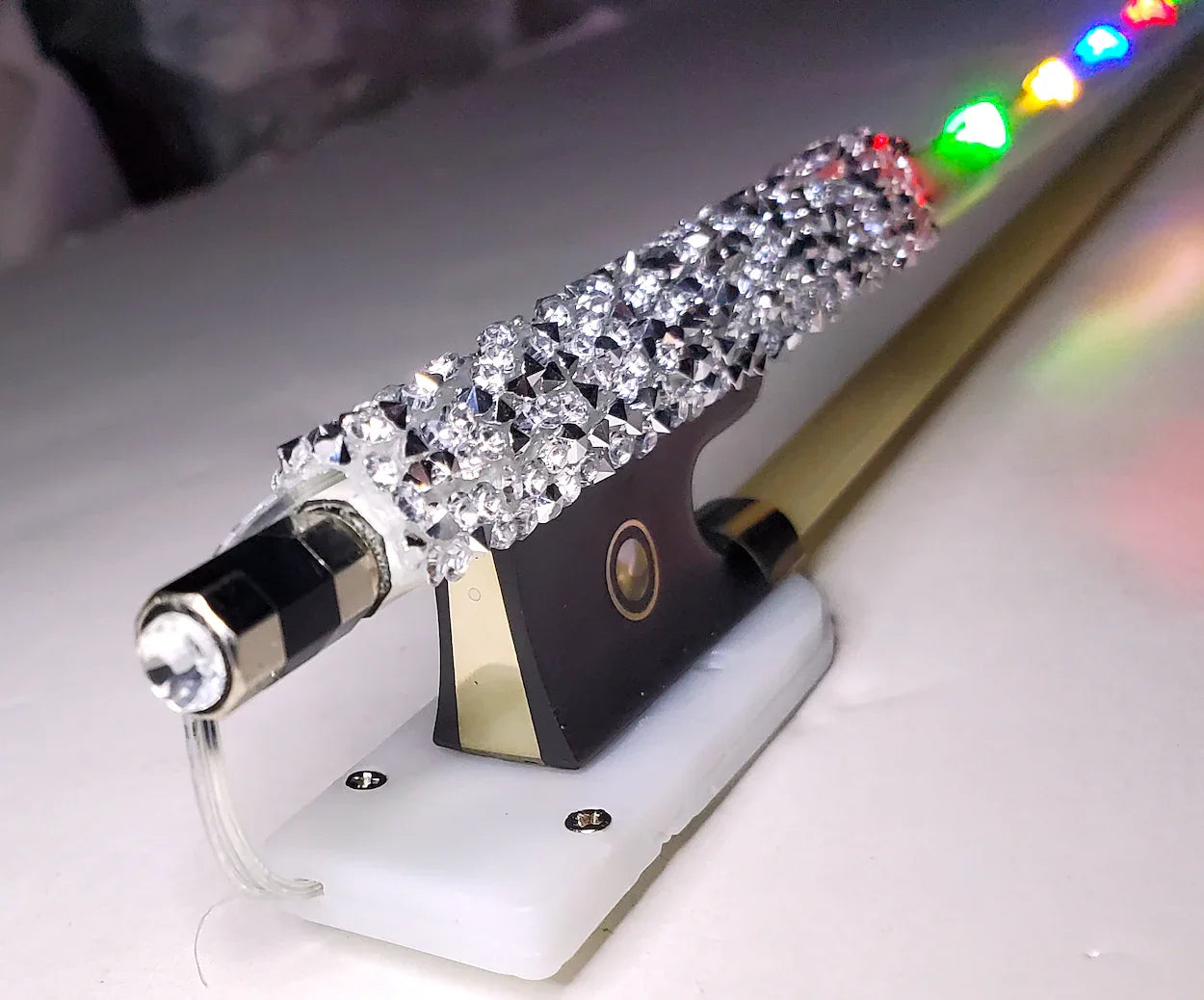Snowflake Bling Violin Outfit with White Glow Bow