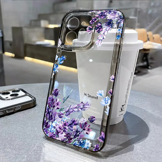 Lotus Flower Transparent Phone Case For iPhone