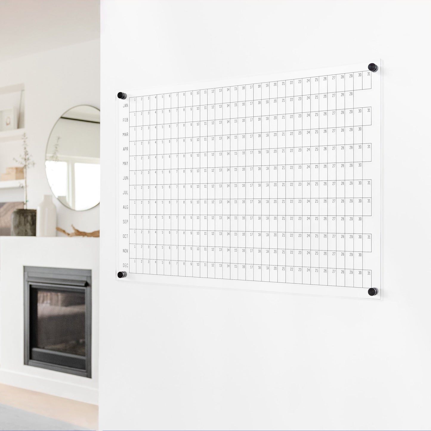 Acrylic Yearly Calendar | Horizontal Madi Style