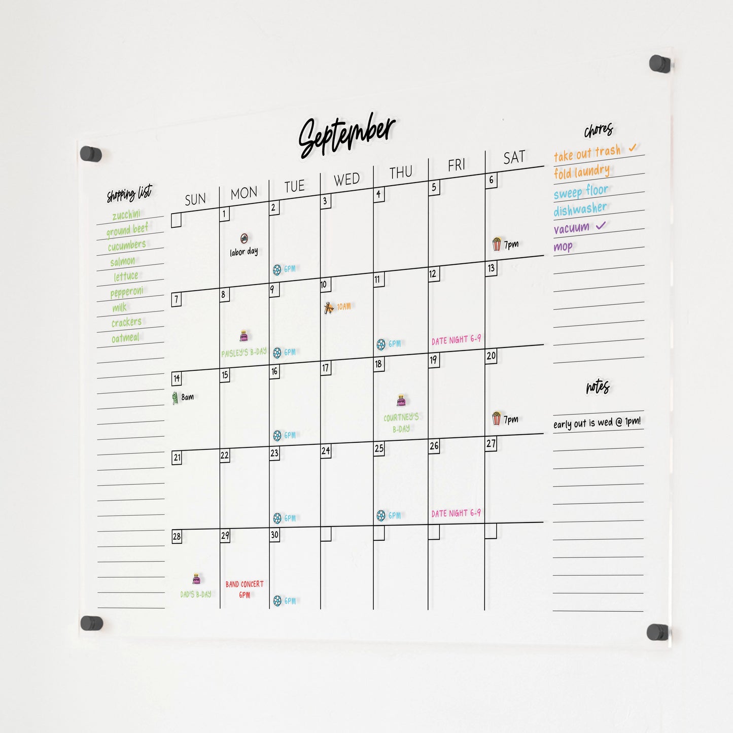 Ever Changing Acrylic Calendar | Classic Horizontal