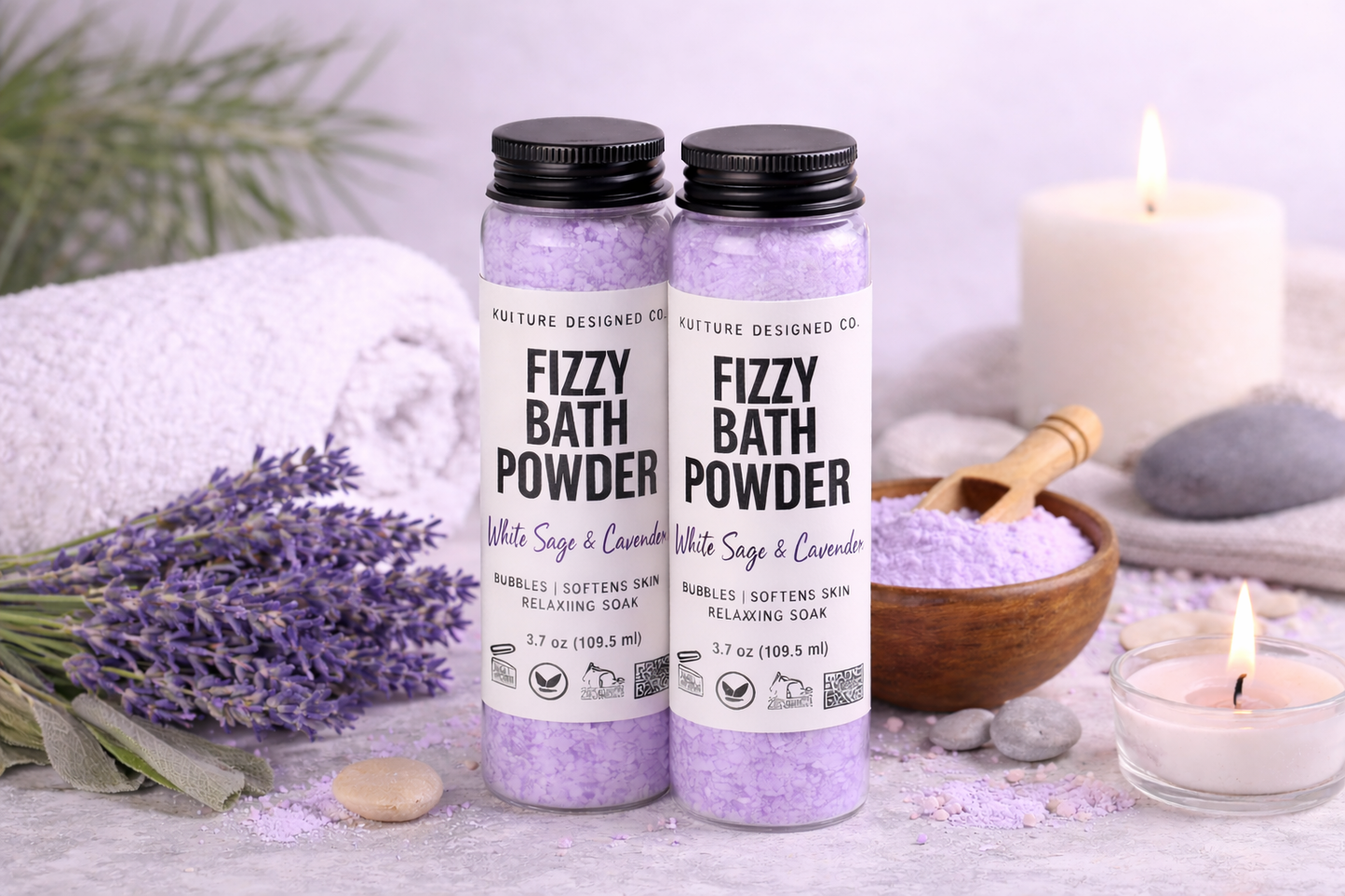WHITE SAGE AND LAVENDER | FIZZY BATH POWDER