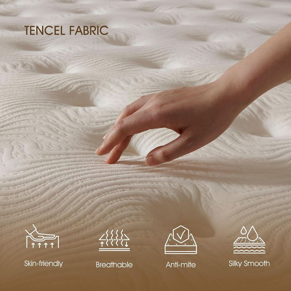 Queen TwelveInch Cooling Gel Memory Foam Pressure Relief Mattress