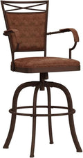 Aged Bronze Swivel Tilt Barstool with Padded Comfort