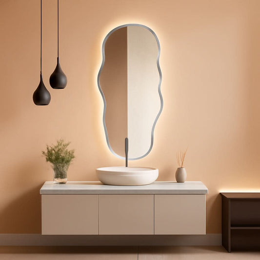Full Length Wall Mounted Mirror 47x23 Frameless White