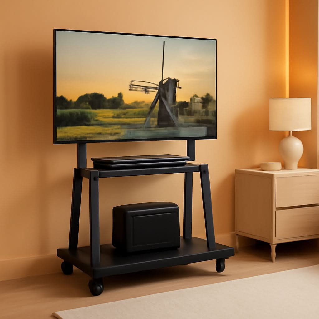 Mobile Tv Cart On Wheels For 42 To 100 Inch Screens