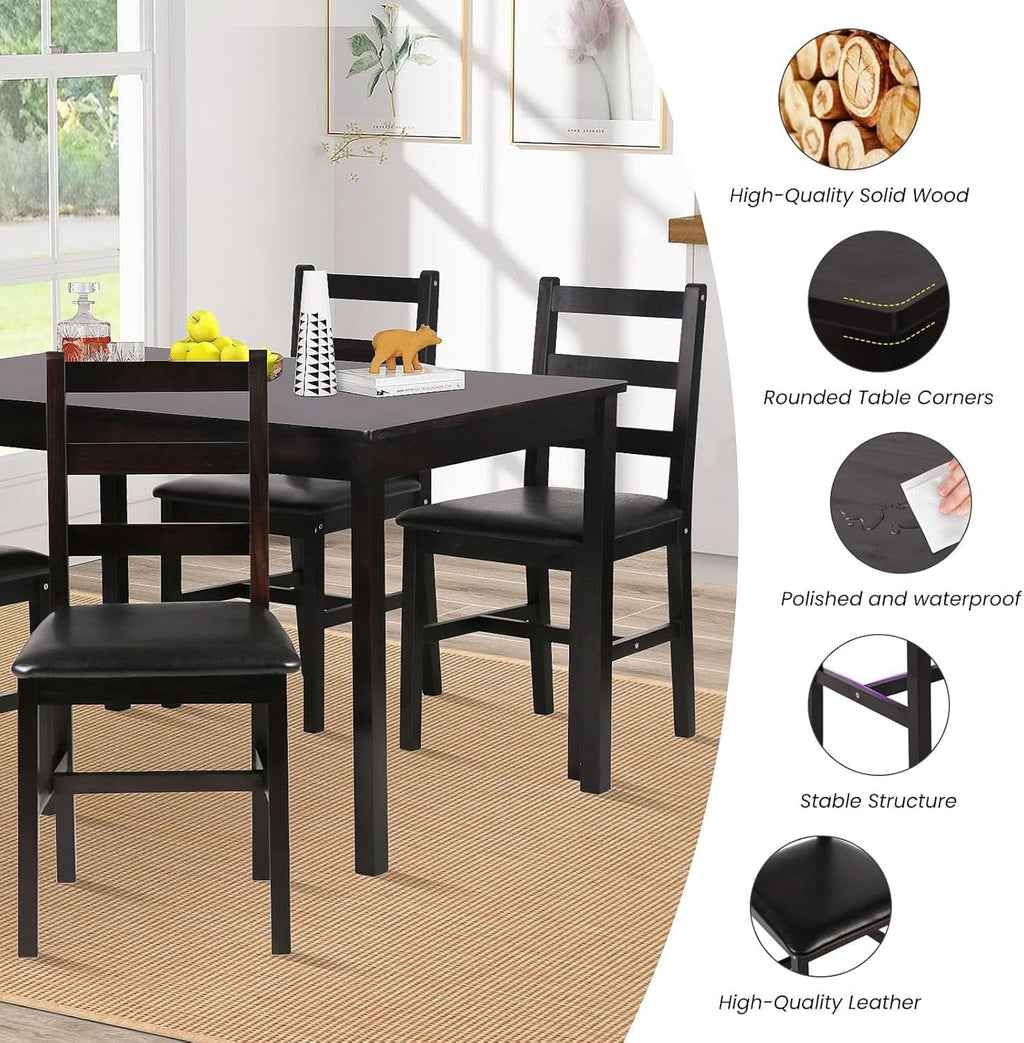 Brown Premium Five Piece Dining Table Set Apartment
