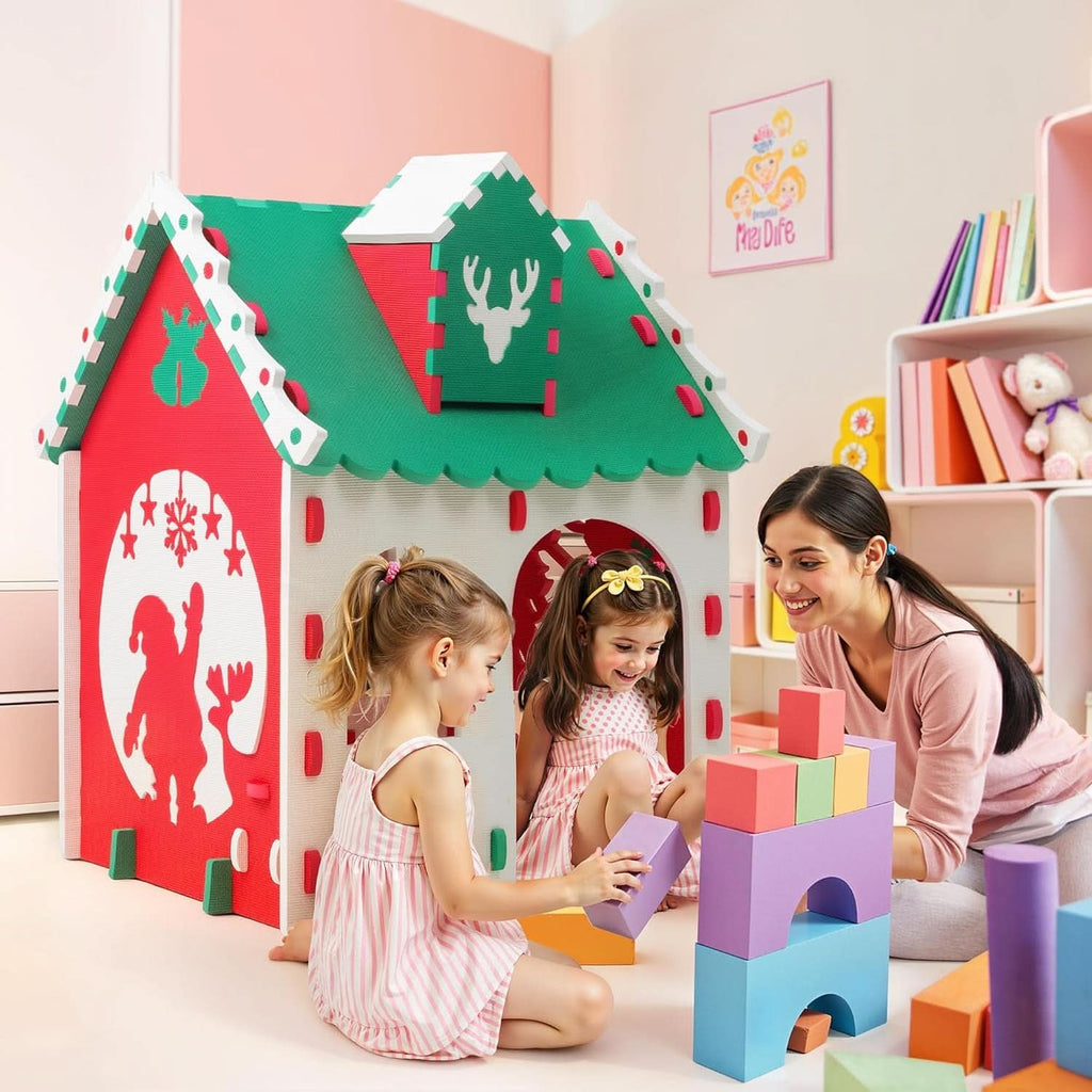 Green EVA Foam Kids Playhouse Foldable Indoor Outdoor