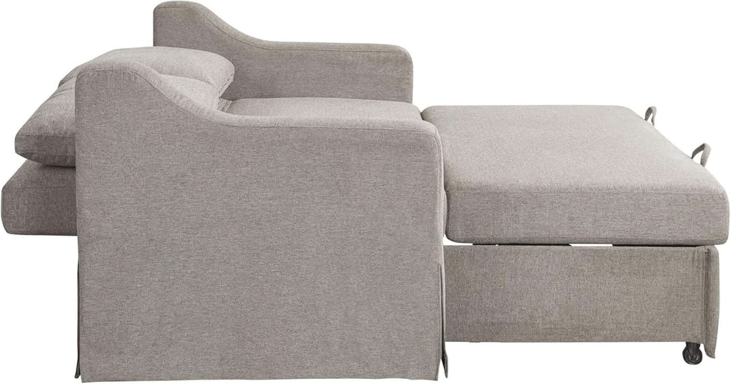Full Size Slipcovered Convertible Sleeper Sofa Comfortably