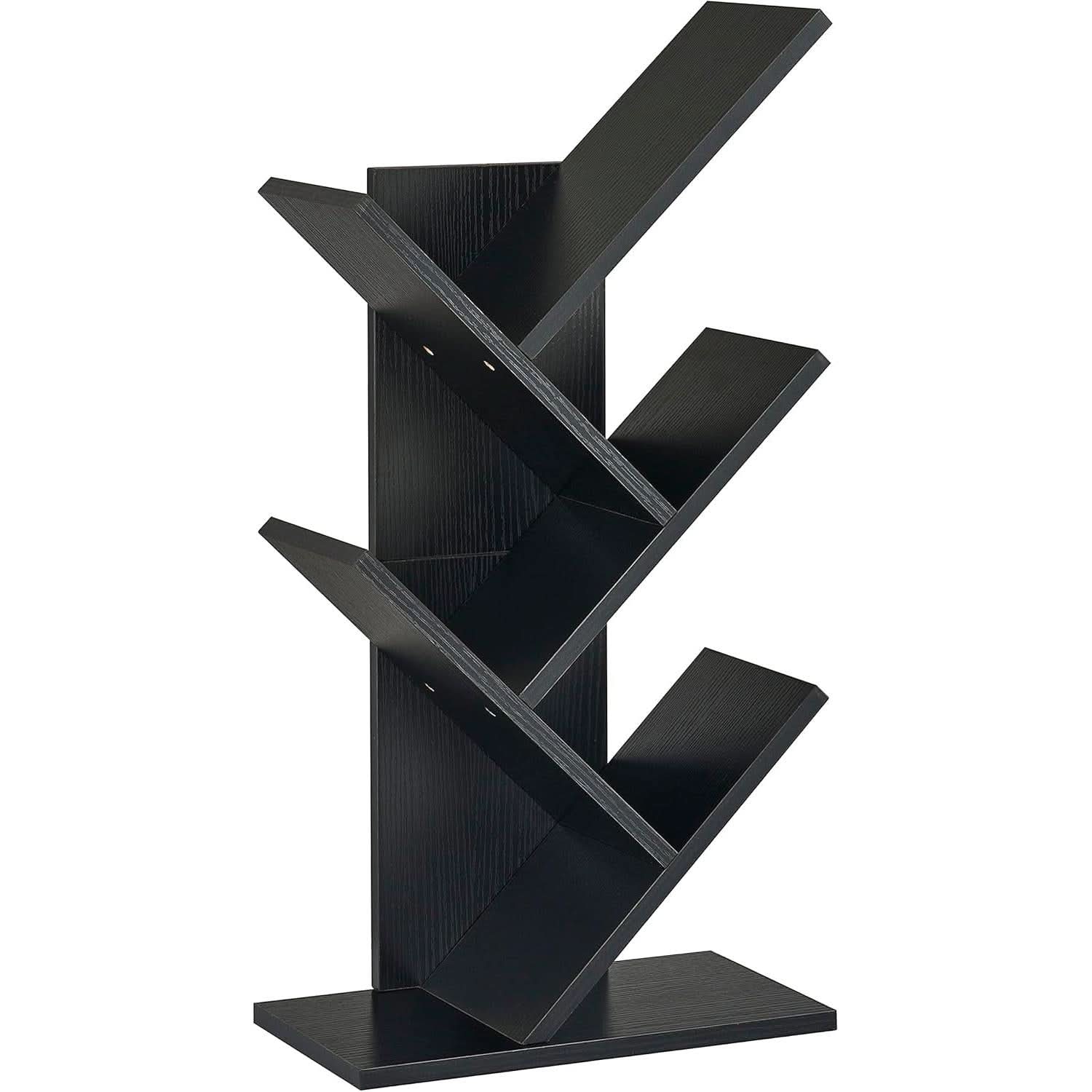 4 Tier Tree Bookshelf Floor Standing Bookcase Home