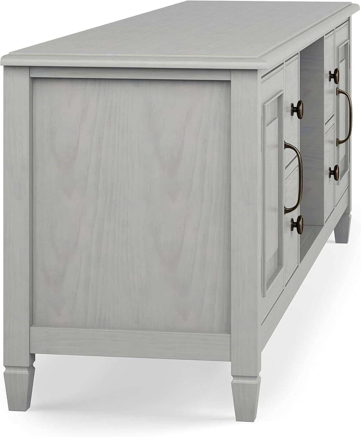 72 Inch Solid Wood TV Stand Fog Grey Up To 80 Inches