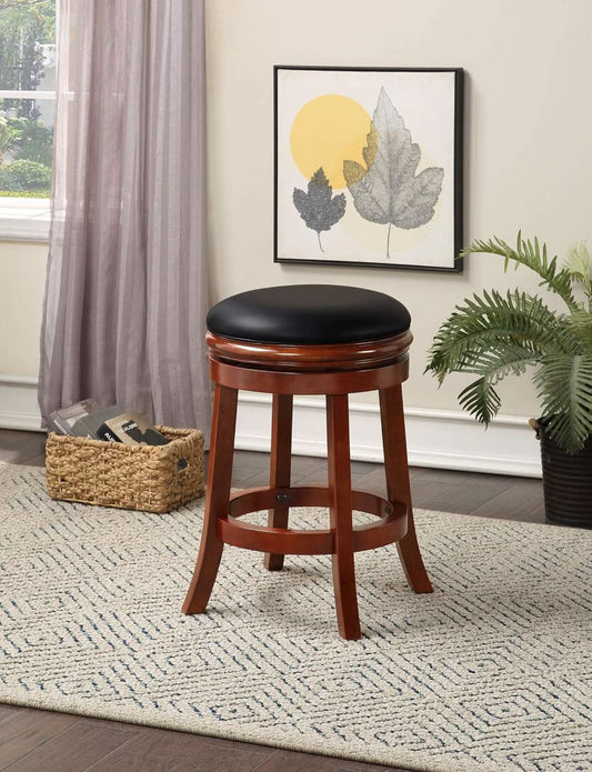 Backless Counter Height Bar Stool 24 Inch Cherry Color