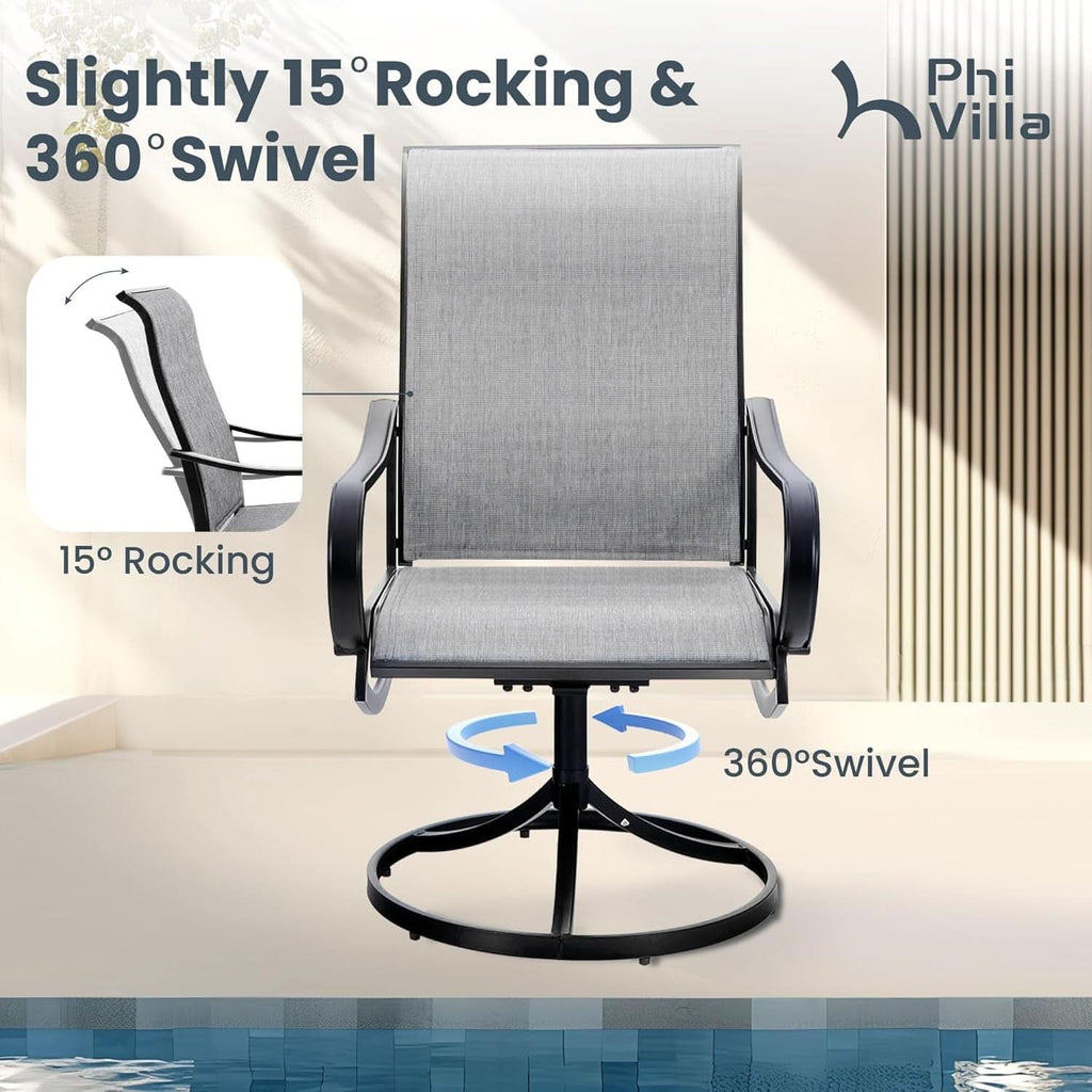 Outdoor Dining Set 9 With Square Table And 8 Swivel Chairs