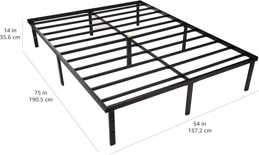 Full Platform Bed Frame With Storage Noiseless Heavy Duty