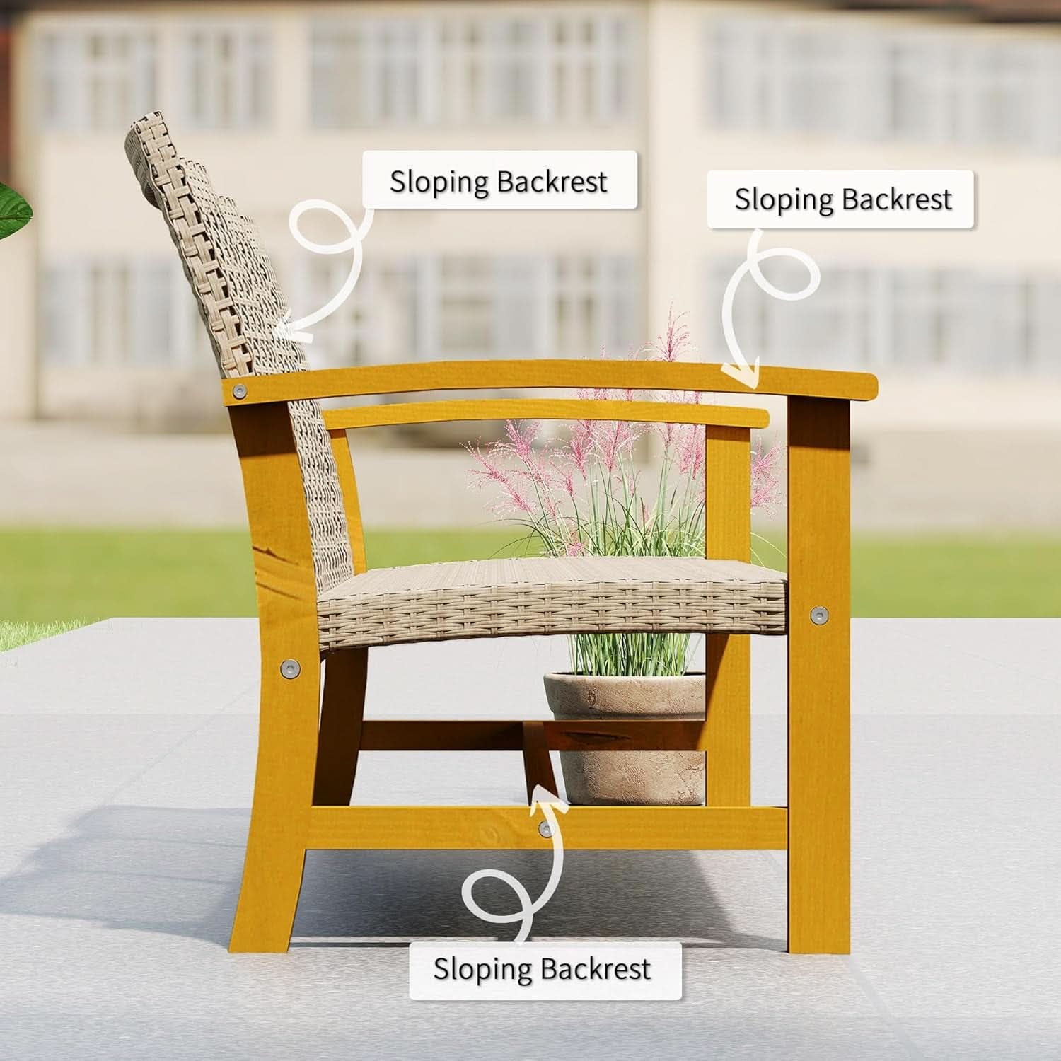 Spacious Wicker Outdoor Couch for Three Comfortable Seats