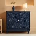 Midnight Blue Luxury Accent Sideboard With 2 Doors